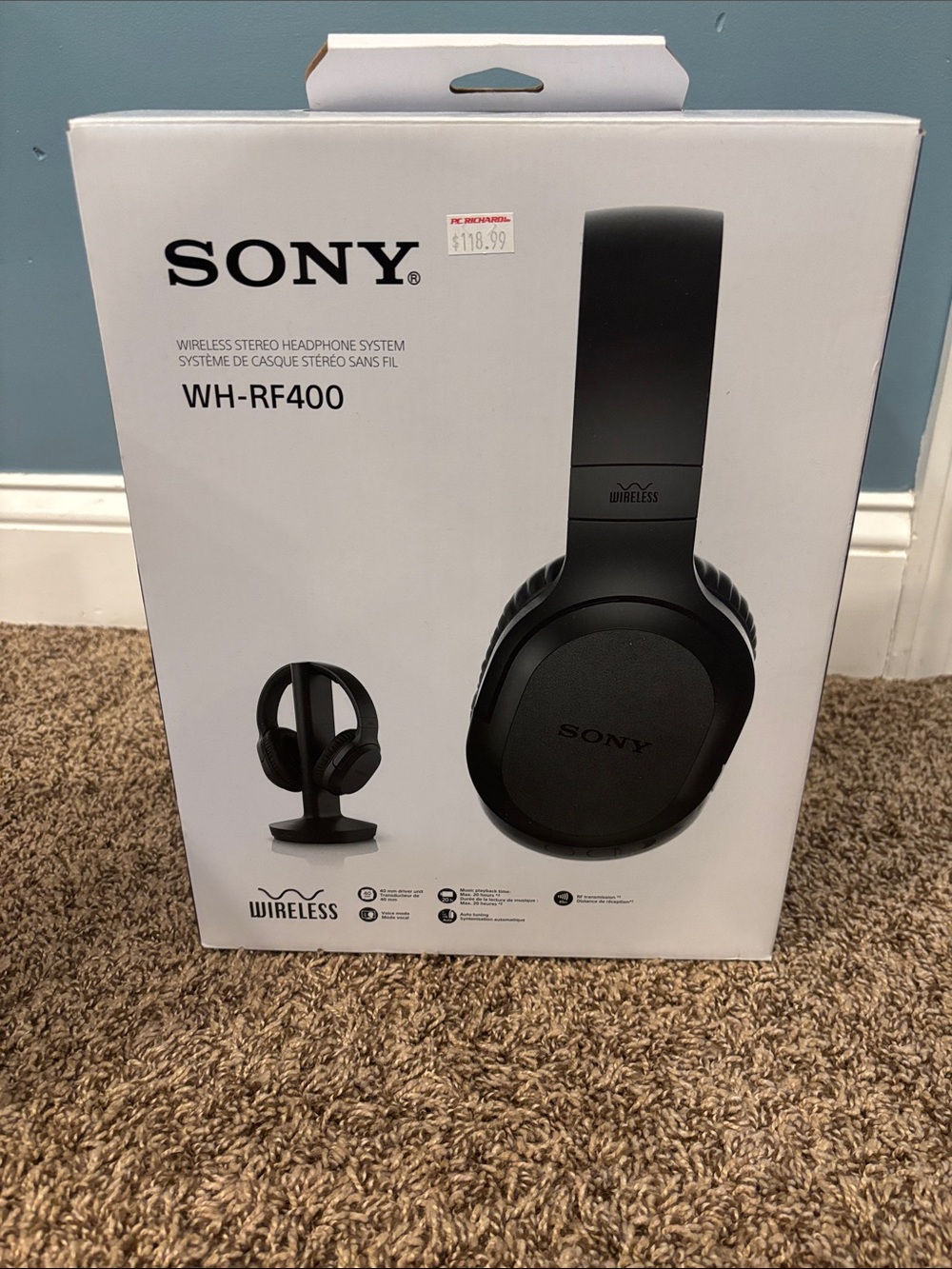 Sony WH-RF400 Wireless Headphones - Black